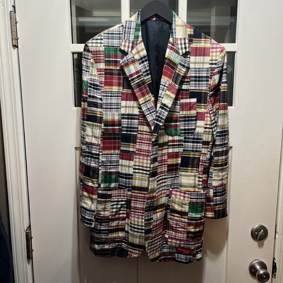 Grant Thomas Other - VTG Grant Thomas Madras Patchwork Plaid Cotton Blazer Sport Coat Jacket Small